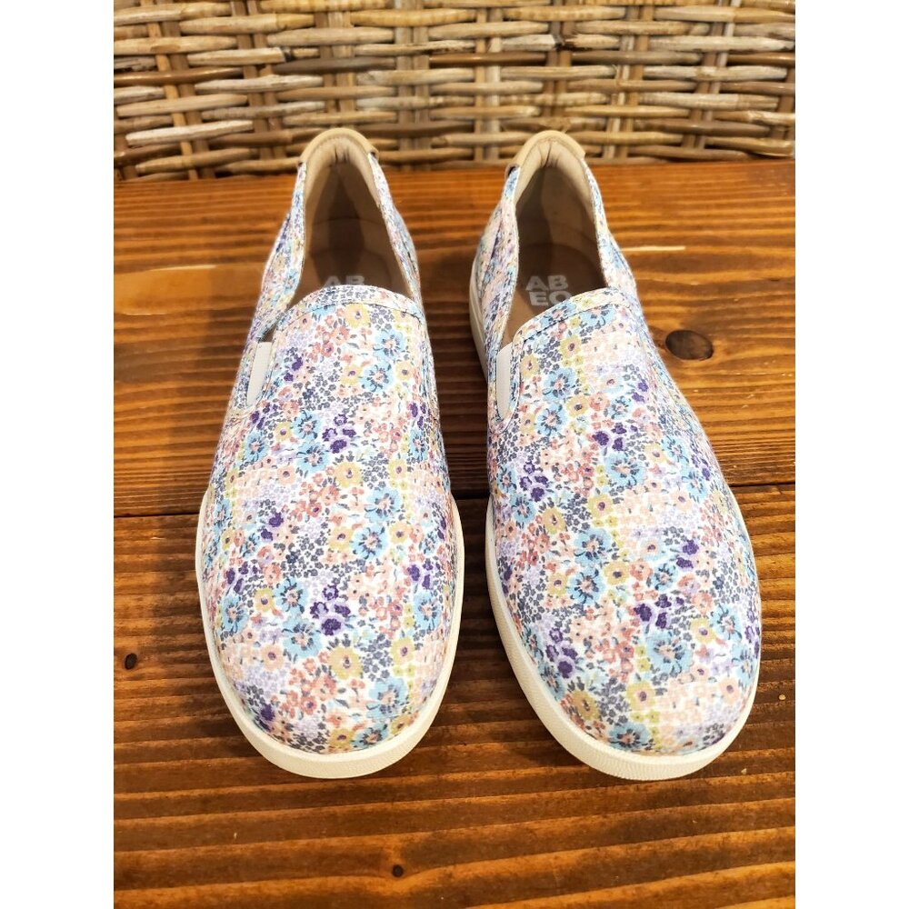 ABEO Womens Floral Slip-On Shoes Size 6 Multicolor Canvas Comfort Sneakers
